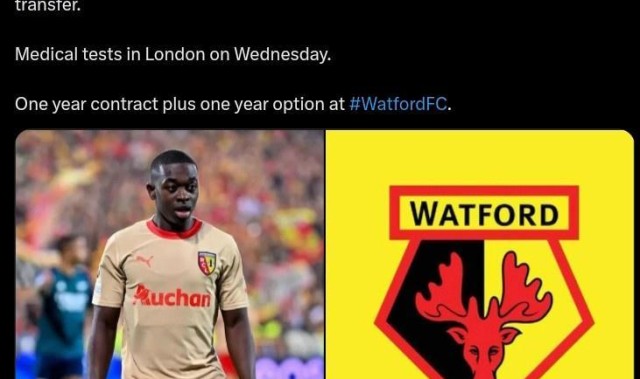 罗马诺：沃特福德将签下自由球员南帕里斯-门迪，周三完成体检